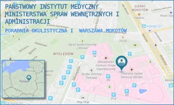 PORADNIA OKULISTYCZNA I - PAŃSTWOWY INSTYTUT MEDYCZNY MINISTERSTWA SPRAW WEWNĘTRZNYCH I ADMINISTRACJI - WOŁOSKA 137,  WARSZAWA MOKOTÓW