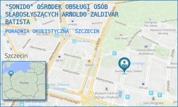 PORADNIA OKULISTYCZNA - "SONIDO" OŚRODEK OBSŁUGI OSÓB SŁABOSŁYSZĄCYCH ARNOLDO ZALDIVAR BATISTA - TEOFILA STARZYŃSKIEGO 2,  SZCZECIN